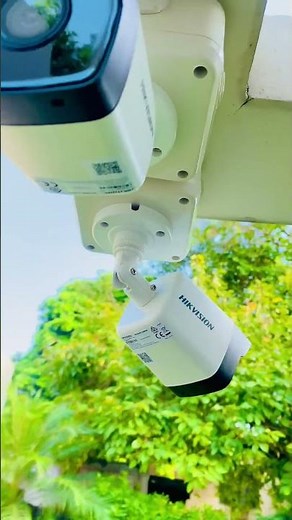 Hikvision 4MP CCTV Security Camera Installed Under Courtyard Eaves for Monitoring #viralvideos