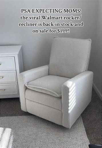 the perfect nursery chair- Soho Baby Coventry Recliner Rocking Chair!! So comfy! #walmart #walmartfinds #nursery #nurseryglider #nurseryrecliner #firsttimemom #pregnant #sohobaby #nurserymusthaves