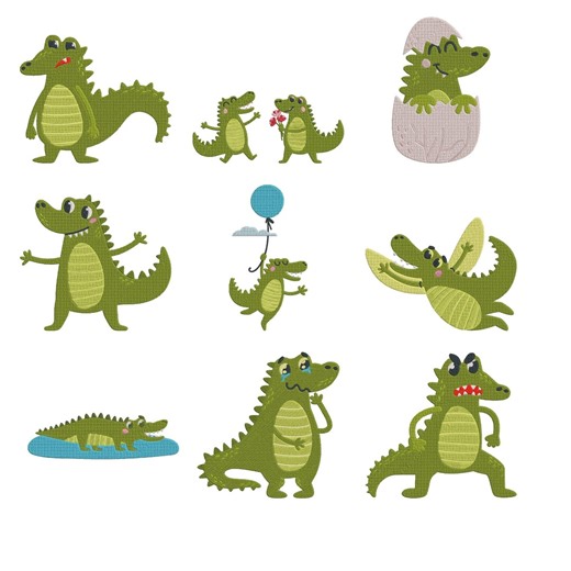 Crocodile Embroidery Design, Cartoon Alligator Machine Embroidery File, Kids Animal Instant Download - Etsy
