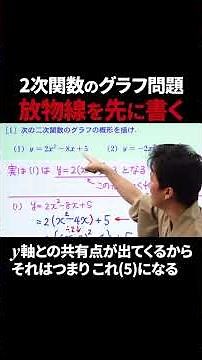 #For quadratic function graph problems, draw the parabola first! #shorts #math #tadayobi #exam #test