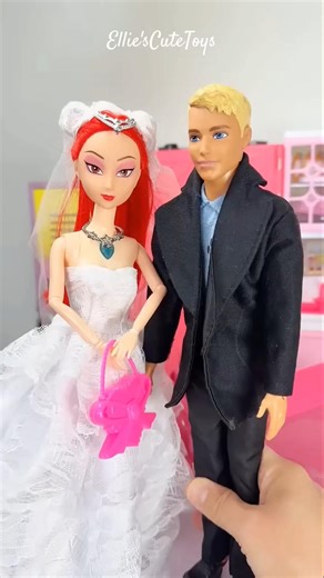 She Said Yes! Oddly Satisfying Doll Set Family Wedding Accessories Playset ASMR #shorts #barbie