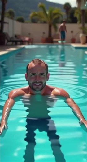 A man swimming in the swimming pool #animation