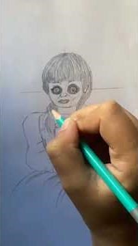 Annabelle doll drawing||How to draw Annabelle doll easy.Horror art#drawing||Annabelle Sketch #viral