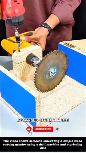 Innovative DIY Wood Cutting Grinder !! #shorts #innovation #innovative