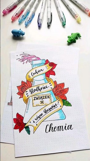 Pomysły na strony tytułowe zeszytów cz 2. ✨ #stationery #studytube #notebook #aesthetic #zeszyt
