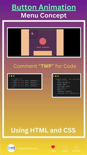 Create a Professional Animated CSS Menu Concept | HTML and CSS #html #css