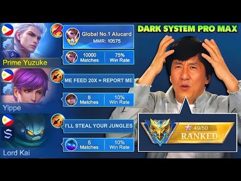 10,000 Matches + Global Alucard Meets Dark System in Last Match To Glory!!💀(no edit solo rank)