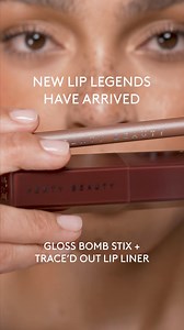 Legendary lip looks coming thruuu. 🏆✨ Add oomph to your pout 💋 with new Trace’d Out Lip Liner Gloss Bomb Stix Gloss Stick. | fentybeauty