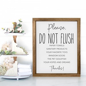 Please Do Not Flush...— Funny Bathroom Rules Canvas, Toilet Humor, Bathroom Humor Decor, Custom Choose Your Background, Custom Framed Canvas - Etsy