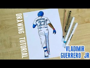 How to draw a baseball players Vladimir Guerrero Jr / Toronto Blue Jays