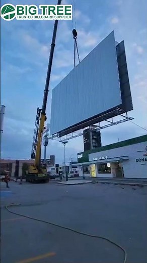 Heavy-Duty Unipole Billboard Construction Process #bigtreebillboard #installation #ooh #dooh
