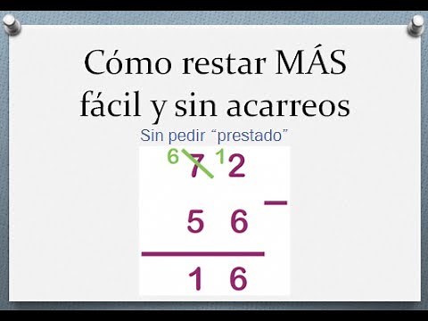 Cómo restar fácil (y sin acarreos o "pedir prestado")