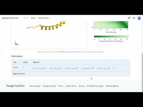 Alpha Fold 3 Server Protein Simulation Using Fasta File