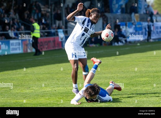 April 26, 2026, Ostfriesland Stadium, Emden, GER, RLN, BSV Kickers Emden vs VfB Oldenburg, DFL regulations prohibit any use of photographs as image sequences and/or quasi-video, in the picture Ngufor ANUBODEM( VfB Oldenburg #33 ) Mika EICKHOFF ( BSV Kicker Stock Photo - Alamy