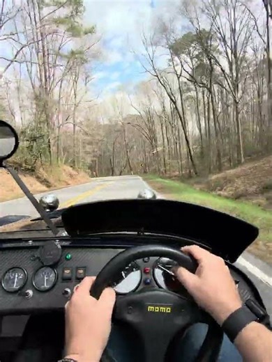 Testing out a new windscreen on a Caterham 7