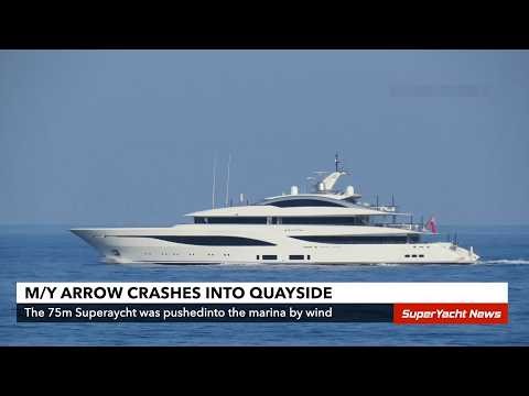 Superyacht Crashes & Destroys Jetty/Quayside in Strong Winds | SY News