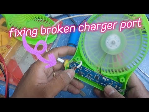 Mini portable fan charger port repair | USB fan repairing in home | Portable Rechargeable Fan Repair