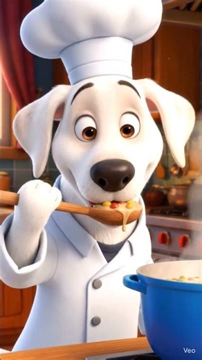 pup preparing food for friends