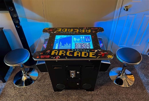 2 Player Cocktail Arcade Machine 60 Classic Retro Games, 22' LCD, Tempered Glass, Commercial Grade, Black Cabinet + 2 Stools 5-year Warranty - Etsy