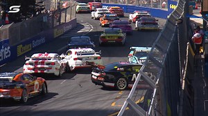 A big crash on lap 1 has taken three cars out of the race! Macauley Jones, James Courtney and Tim Slade crash at Turn 4 and trigger a bp_ultimate_racing_ Safety Car 💥 | Supercars