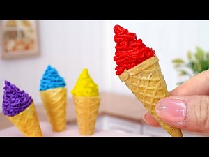 Yummy Ice Cream 🍨 Fresh Miniature Rainbow Ice Cream Recipe | 1000+ Miniature Desserts By Mini Cakes