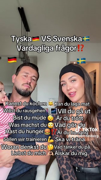 Tyska🇩🇪 VS Svenska🇸🇪 Vardagliga frågor⁉️⁉️ #swedish #germen #sprachelernen #deutch #language