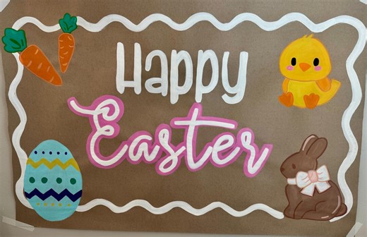 Hand Painted Easter Banner, 3x5 Ft, Handmade Decorations - Etsy