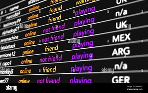 Video Game Multiplayer Fictional Display Simulation Illustration The screen shows the online multiplayer features that are displayed on searching and Stock Photo - Alamy