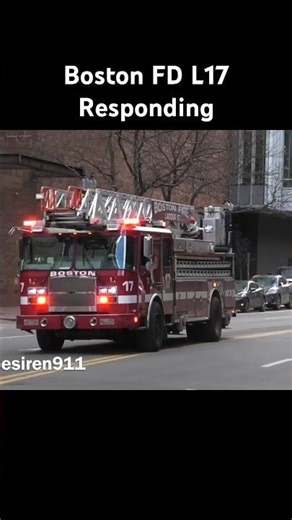 Boston FD Ladder 17 Responding #bomberos #firefighter #feuerwehr #fire #emergency #boston