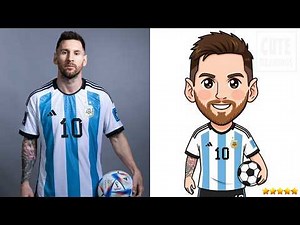 How to Draw LIONEL MESSI (Easy & Cute) | Step by Step Drawing Tutorial ⚽🇦🇷
