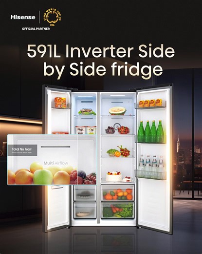 Kulkas dingin tak merata? Sudah tak zaman! Kulkas Hisense sudah dilengkapi dengan teknologi Multi Air Flow 💨supaya suhu optimal merata di seluruh kulkas dan freezer! Kualitas makanan tetap fresh dan bergizi deh! 🥗 #Hisense #KulkasInverter #KulkasHisense #MultiAirFlow | Hisense