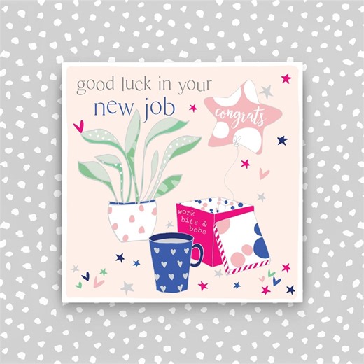 Good Luck in Your New Job Card. New Job! Good Luck! Send and Wish Them Well With This Gorgeous Card by Molly Mae. - Etsy