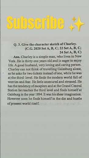 "the third level character sketch of charley explanation "