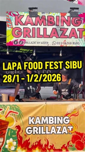 🚨 𝗢𝗥𝗔𝗡𝗚 𝗦𝗜𝗕𝗨 𝗗𝗔𝗡 𝗦𝗘𝗞𝗜𝗧𝗔𝗥 𝗪𝗔𝗝𝗜𝗕 𝗗𝗔𝗧𝗔𝗡𝗚! 🚨 🔥𝗞𝗔𝗠𝗕𝗜𝗡𝗚 𝗚𝗥𝗜𝗟𝗟𝗔𝗭𝗔𝗧 𝗔𝗗𝗔 𝗗𝗜 𝗟𝗔𝗣𝗔 𝗙𝗢𝗢𝗗 𝗙𝗘𝗦𝗧!🔥 📍 Lokasi: Phase 2, Sibu Sarawak 🗓️ Tarikh: 28/1 – 1/2 SAHAJA ⏰ Masa: 4.00 PM – 11.00 PM HARGA SPECIAL EVENT!! ⚠️ HANYA UNTUK EVENT LAPA FOOD FEST Kalau selalu makan di kedai, 👉 inilah peluang rasa harga special event 😍 📌 Datang awal, stok terhad 📌 Cari booth KAMBING GRILLAZAT 🐐🔥 Jumpa kami di 🔥 LAPA FOOD FEST – PHASE 2 SIBU 🔥 #KambingGri