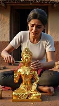 सोने से बनाई माँ दुर्गा की मूर्ति 😭🙏 | Heart Touching Bhakti Story | AI SUNO KAHANI #shorts