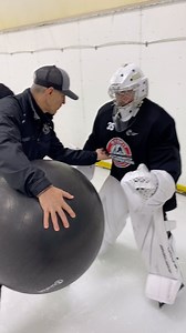 17K views · 116 reactions | Using a Swiss ball is one way to help teach how to maximize width while building a stance. #getbetter #goalie #goalies #goaliedrills #goalietraining #goaliedevelopment #goaliemom #goaliedad #goaliecoaches | Stop It Goaltending | Facebook