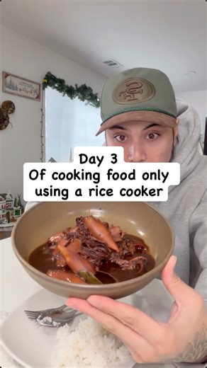 Rich Bustos on Instagram: "Day 3 of only cooking food using a rice cooker! Today we’re making Adobo Pusit! Which is also is adobo squid!! One of my favorites! Ingredients: - squid - soy sauce - vinegar - tomatoes And just watch the whole video lol #ricecooker #filipinofood"