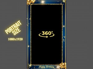 360 Photo Booth Overlay, 360 Birthday Overlay, Gold Birthday Photo Booth Overlay, 360 Video Template Overlay Birthday, 360 Portrait Overlay - Etsy