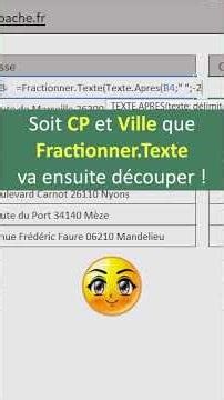 Découper des adresses postales par formule Excel