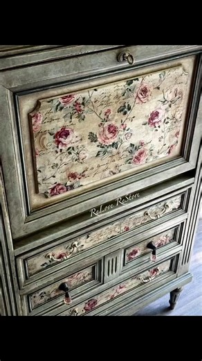 THIS Vintage Charm Makeover Has Timeless Floral Beauty Using Decoupage-See How She Used It!