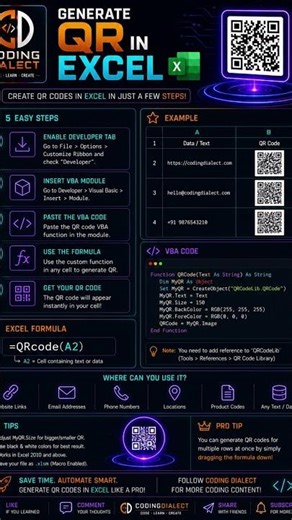 🤯 Generate QR Codes in Excel in 30 Seconds 🚀 | Excel Trick You Must Know