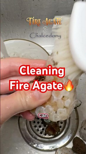 Tips on cleaning fire agate/chalcedony. 🔥🪨 #rockhound #fireagate #rocks