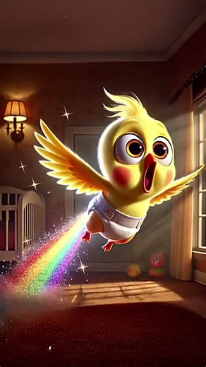 Lil Parrot's Glittery Adventure 🌈✨ | Fun Surprises and Big Laughs! 😄 #cute #funnyparrot