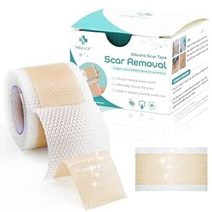 Medical Grade Silicone Scar Sheets, Scar Tape for Surgical Scars,Healing Keloid, C-Section, Tummy Tuck, Effective Scar Removal Scar Treatment Silicone Tape Scar Strips Patch, 1''x 70" Roll