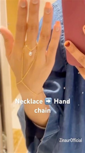 How to turn your Necklace into a Hand Chain! ⛓️💍 #styletips #jewelryhacks #shorts #fashionhacks