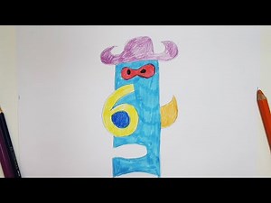 Abstract Count Drawing - Number 6