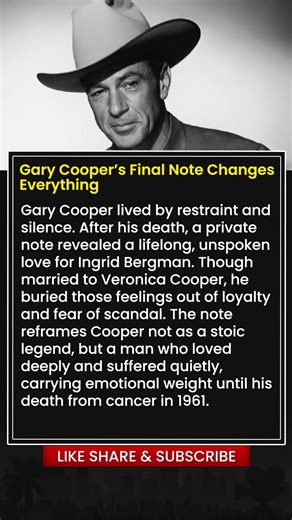 Gary Cooper’s Final Note Changes Everything #shorts