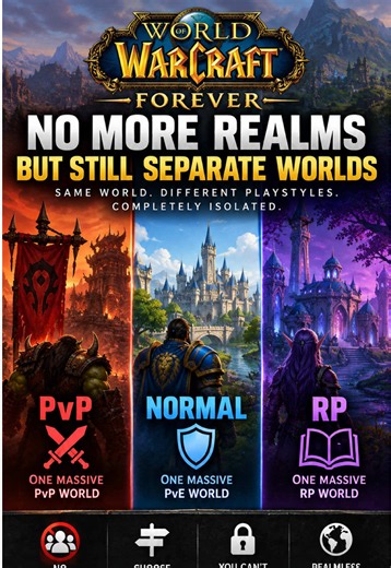 World of Warcraft: Forever — PvP, PvE, and RP as Separate Worlds