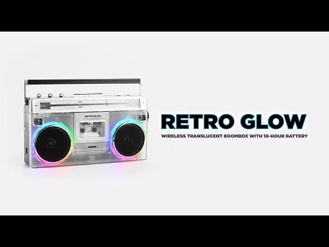 ION® Retro Glow™ Boombox - Wireless Translucent Boombox with 10-Hour Battery