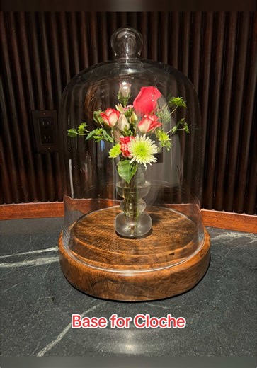 Reviving Vintage Cloche with Custom Base and Flowers